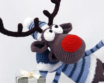 Amigurumi Häkel Muster - Rudolf das Rentier XL - Deutsche Anleitung