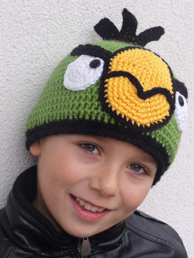 Hat Crochet Pattern Green Birdy Beanie Hat English Version image 1