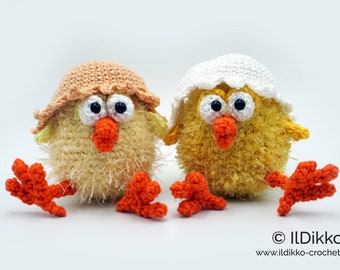 Amigurumi Häkel Muster - Piepin und Piepi die Küken - Deutsche Anleitung