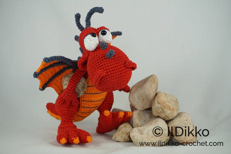 Amigurumi Pattern Drew the Dragon English Version image 1