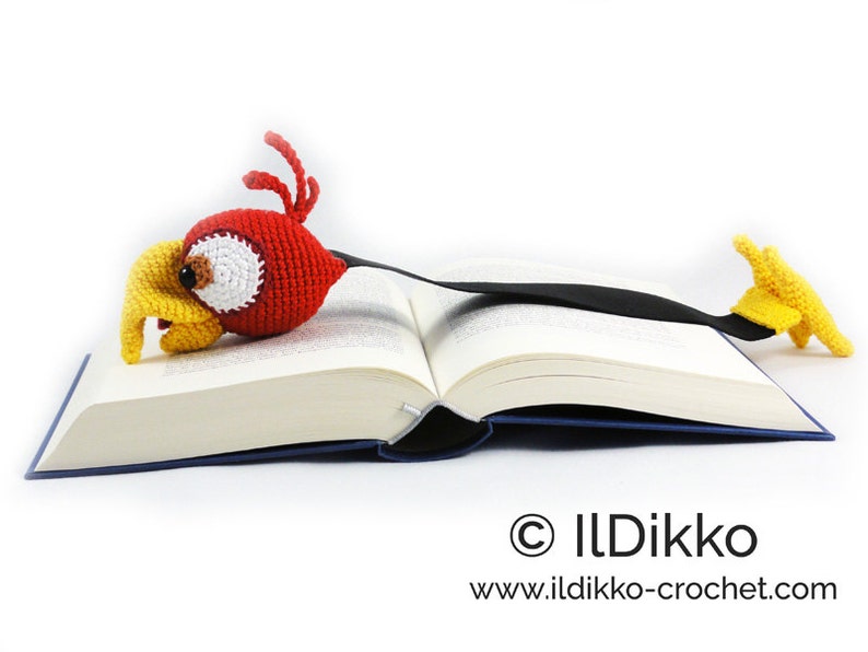 Amigurumi Pattern Chili the Parrot Bookmark English Version image 1