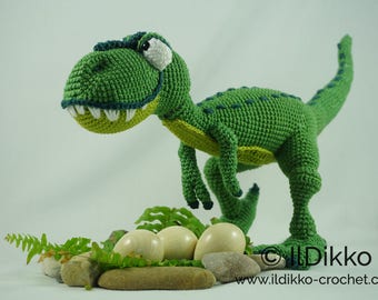 Amigurumi Häkel Muster - T-mo der T-rex - Deutsche Anleitung