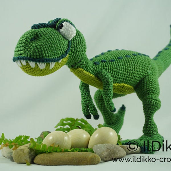 Amigurumi Häkel Muster - T-mo der T-rex - Deutsche Anleitung