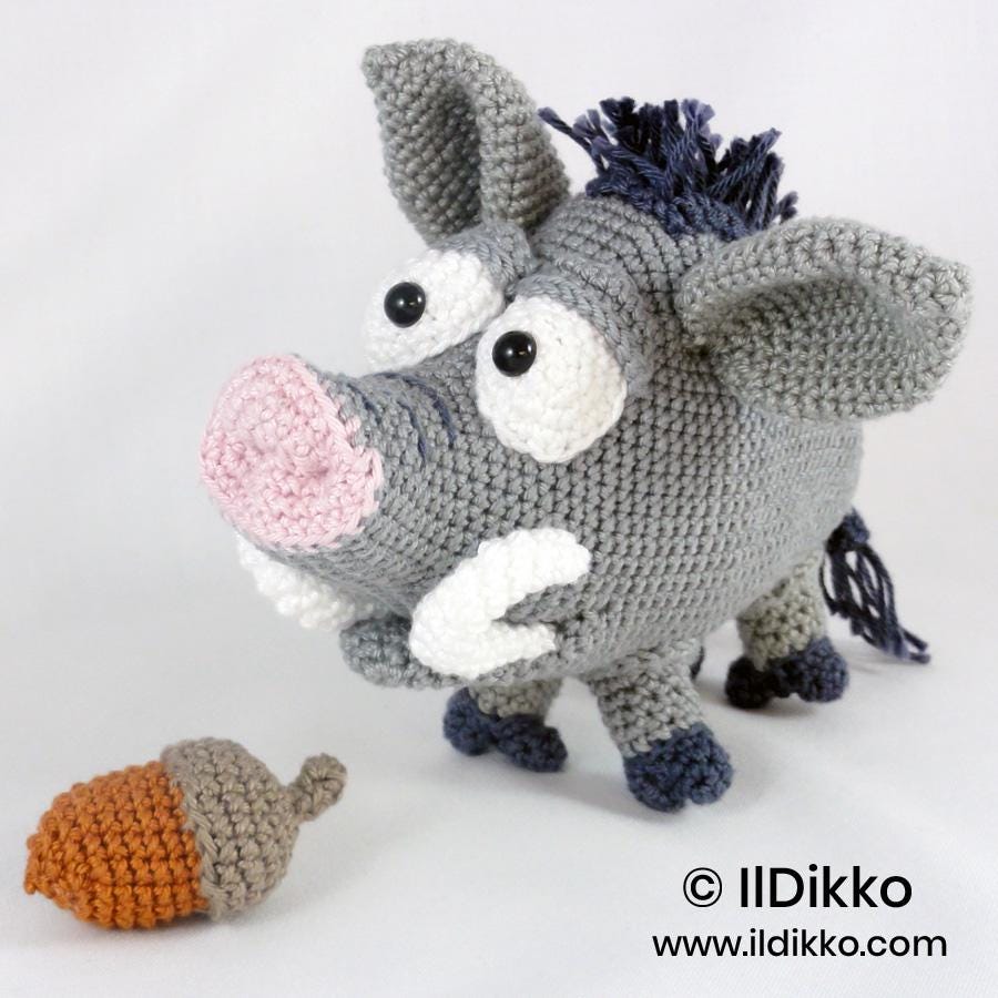 Amigurumi Pattern - Wilbur the Wild Boar - English Version - Etsy