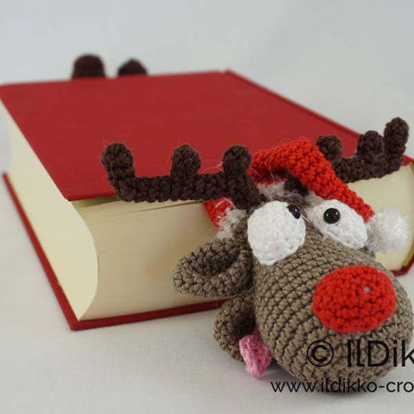 Amigurumi Pattern - Rudolf the Reindeer Bookmark - English Version