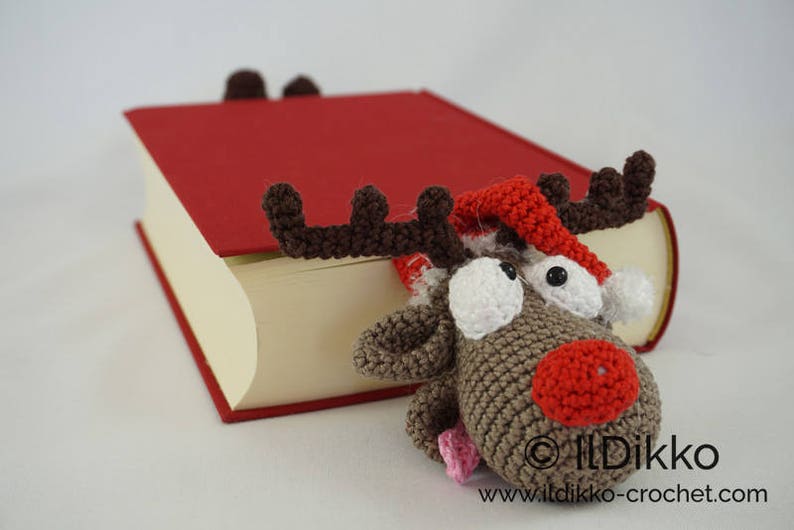 Amigurumi Pattern Rudolf the Reindeer Bookmark English Version image 1