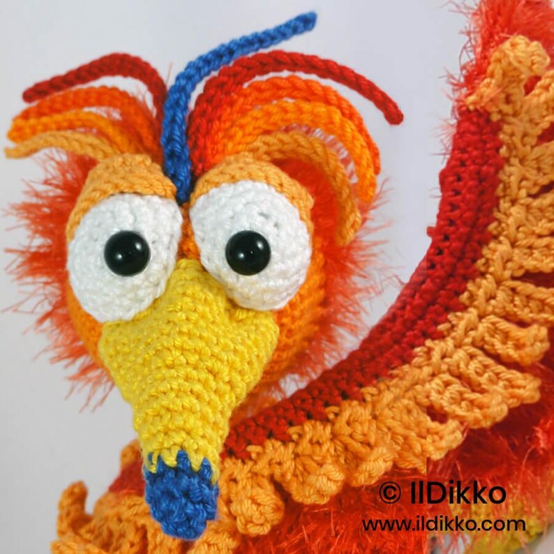 Amigurumi Häkel Muster - Felix der Phönix - Deutsch & Englisch PDF image 4