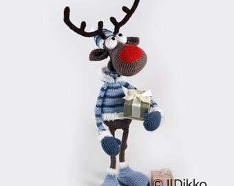 Amigurumi Rudolf das Rentier XL Häkelanleitung – Weihnachtsrentier von IlDikko – Deutsche Anleitung PDF