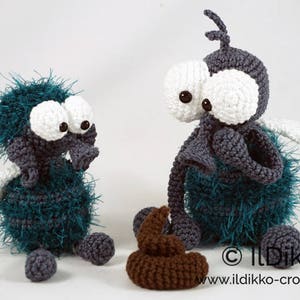 Amigurumi Pattern - Monsieur Mouche and Fleur the flies - English Version