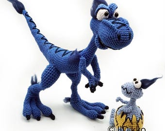 Amigurumi Pattern - Valorie the Velociraptor and Eggbert - English Version