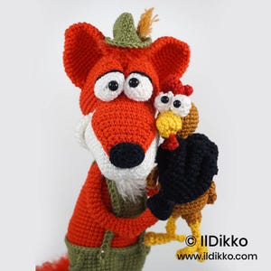 Amigurumi Animal Crochet Pattern Set – Fritz the Fox with Chicken by IlDikko – English Version PDF
