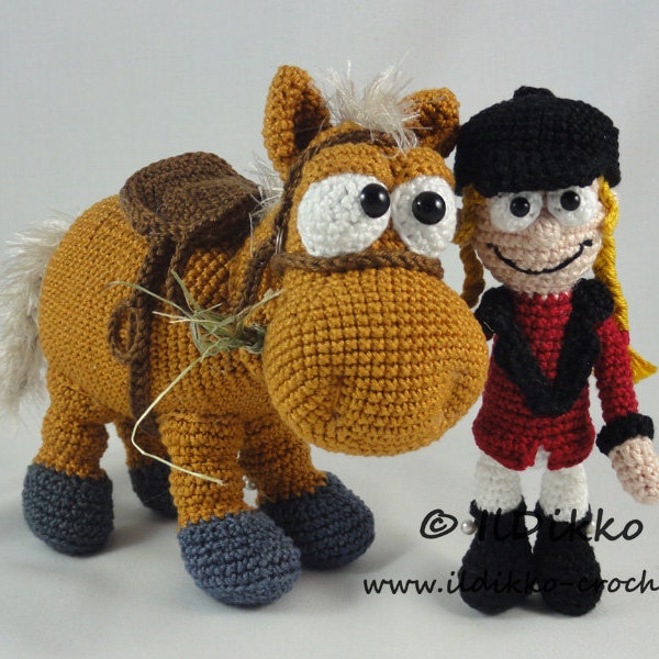 Amigurumi Pattern - Herbert the Horse & Roberta the Rider - English Version