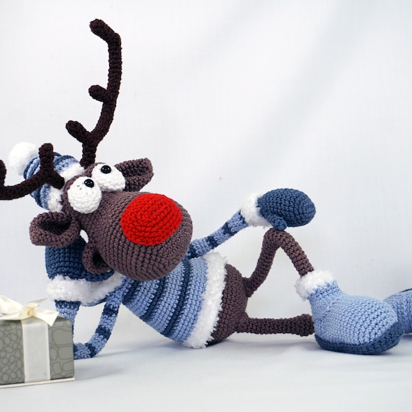 Amigurumi Häkel Muster - Rudolf das Rentier XL - Deutsche Anleitung