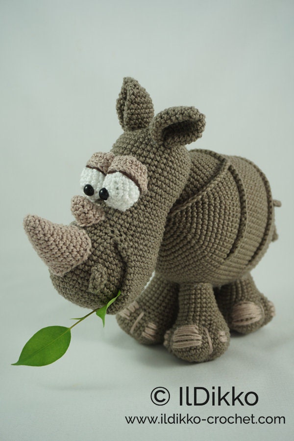 Amigurumi Pattern - Ronald the Rhinoceros - English Version