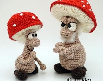 Amigurumi Häkel Muster - Fergus und Fungus die Fliegenpilze - Deutsche Anleitung