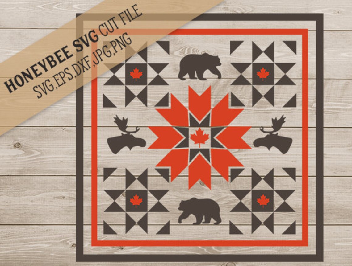 Download Oh Canada Barn Quilt svg eps dxf jpg png cut file for | Etsy