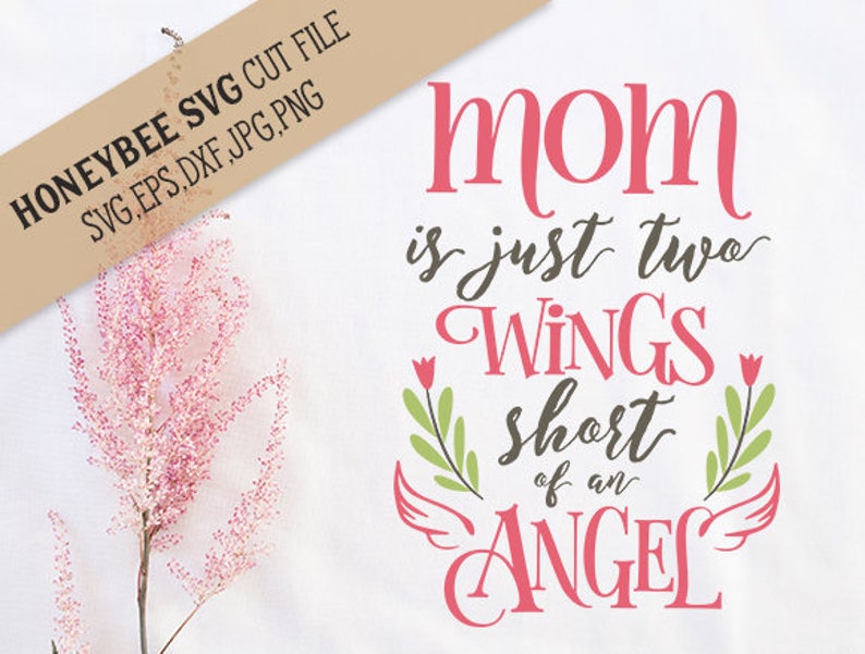 Download Mom Two Wings Short svg eps dxf jpg png cut file for | Etsy