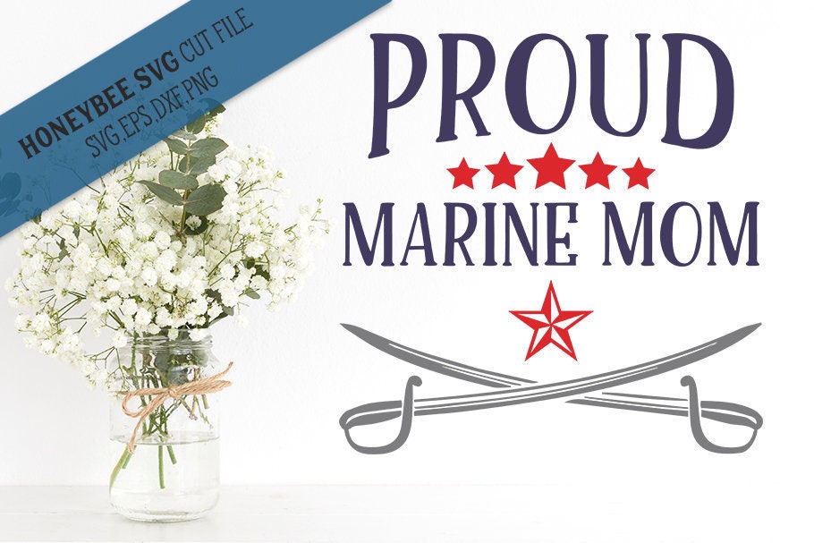 Download Proud Marine Mom SVG Cut File | Etsy