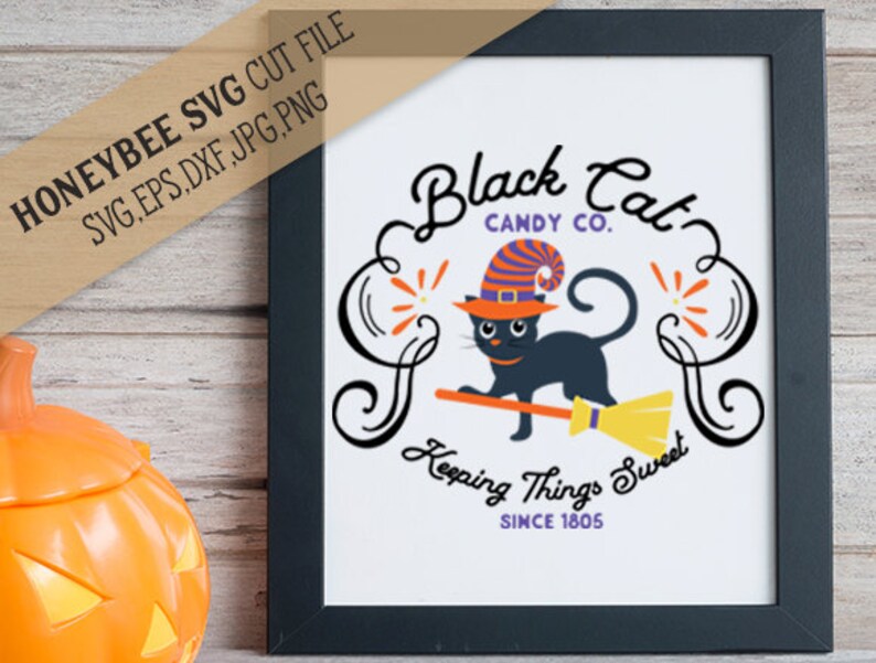Download Black Cat Candy Co svg Halloween svg Halloween decor svg ...