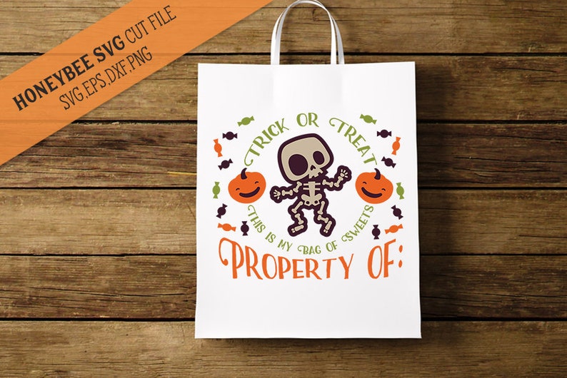 Download Skeleton Candy Bag Halloween SVG Cut File | Etsy