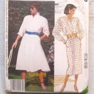 McCall&#39;s UNCUT 2466 - juffrouwjurk met rechte of gerimpelde rok - maat 10 12 14 - eenvoudig naaipatroon vintage 1986