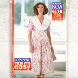 See & Sew UNCUT 6116 Misses&#39;/Women&#39;s Top and Skirt - Two 2 Piece Outfit - Spring, Summer - Size 6 8 10 - Easy Vintage 1992 Sewing Pattern