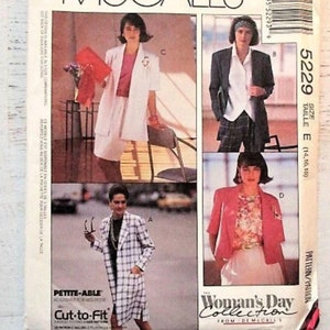 McCall&#39;s UNCUT 5229 Misses&#39;/Women&#39;s Unlined Coat or Jackets - Woman&#39;s Day Collection - Size 14 16 18 - Easy Vintage 1991 Sewing Pattern