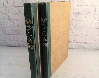 Jane Eyre by Charlotte Bronte & Wuthering Heights by Emily Bronte - Classic English Literature - Two Vintage Hard Cover Books/Novels - 1943