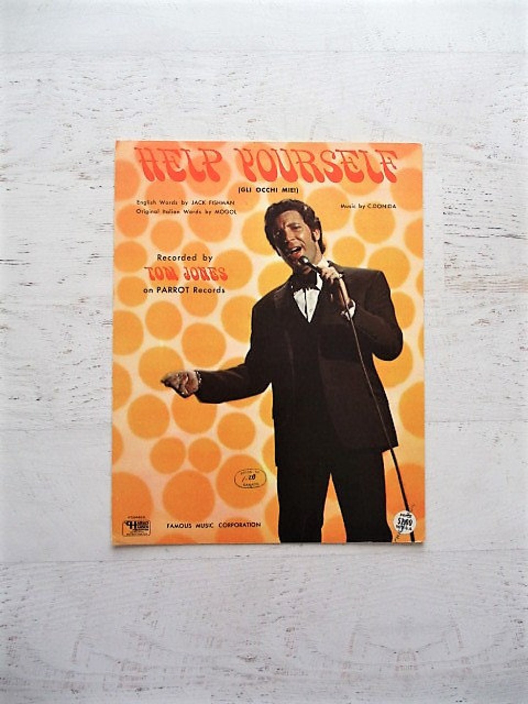 Tom Jones help Yourself 1968 Sheet Music Etsy