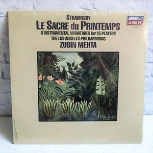 SEALED Stravinsky - Le Sacre du Printemps - 8 Instrumental Miniatures for 15 Players - Zubin Mehta - Vintage 33RPM Vinyl LP Record - 1981