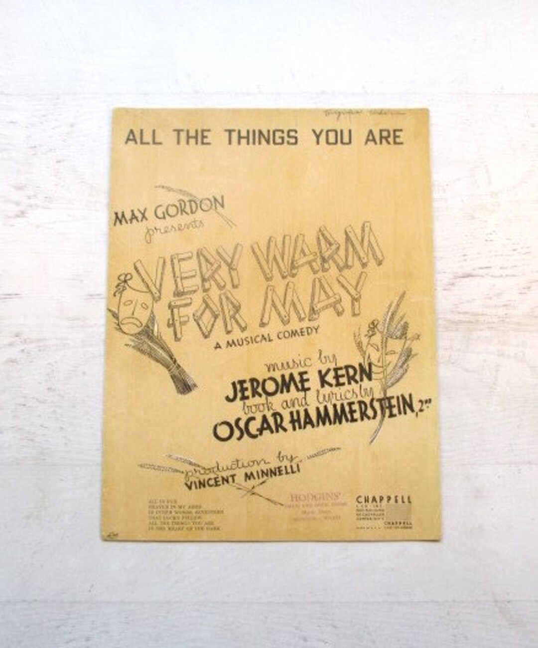 1939 Sheet Music all the Things You Are Lyrics by Oscar Hammerstein
