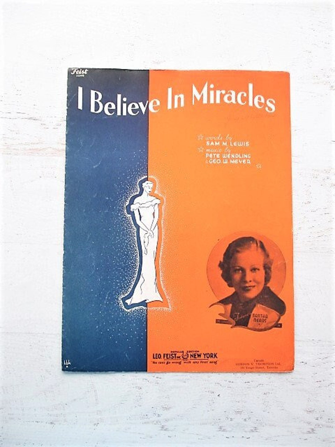 1934 Sheet Music i Believe in Miracles for Voice Etsy