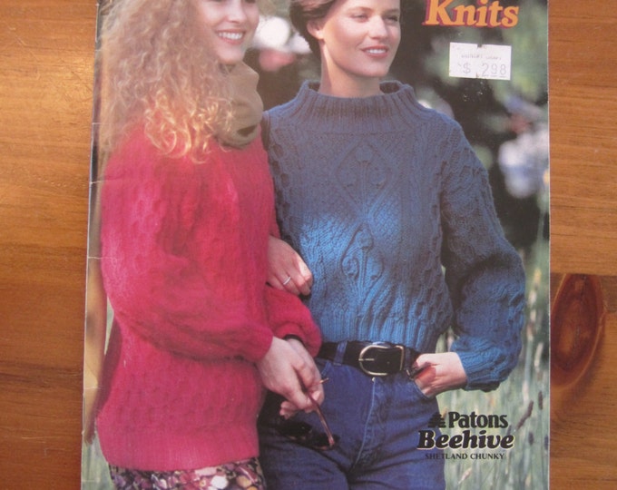 Paton's Beehive Knit Sweater Pattern Book No. 653 Casual Knits Women's ...