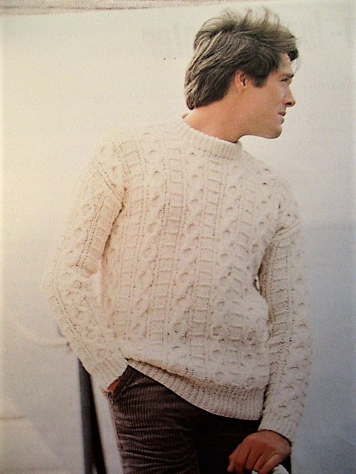 Men's Sweater Knitting Patterns Patons 218 Man's Etsy
