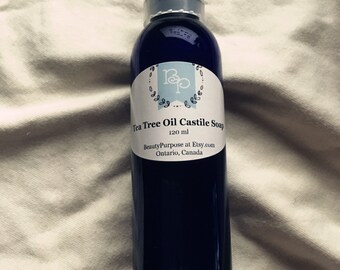 Tea Tree Oil Castile Liquid Soap 120 ml / 4 oz