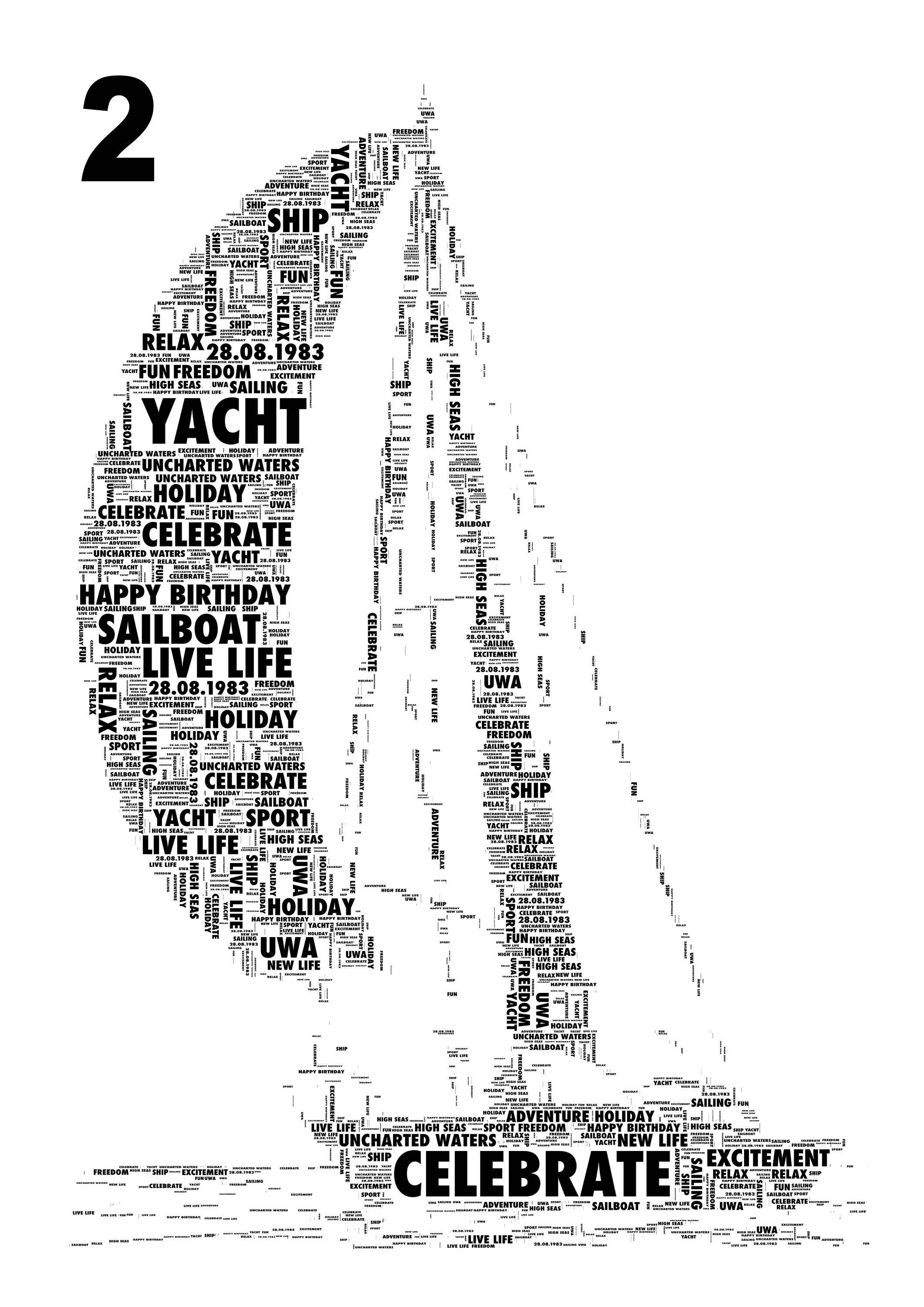 Sailing Personalised Word Art Print FREE UK P&P. Sports Etsy