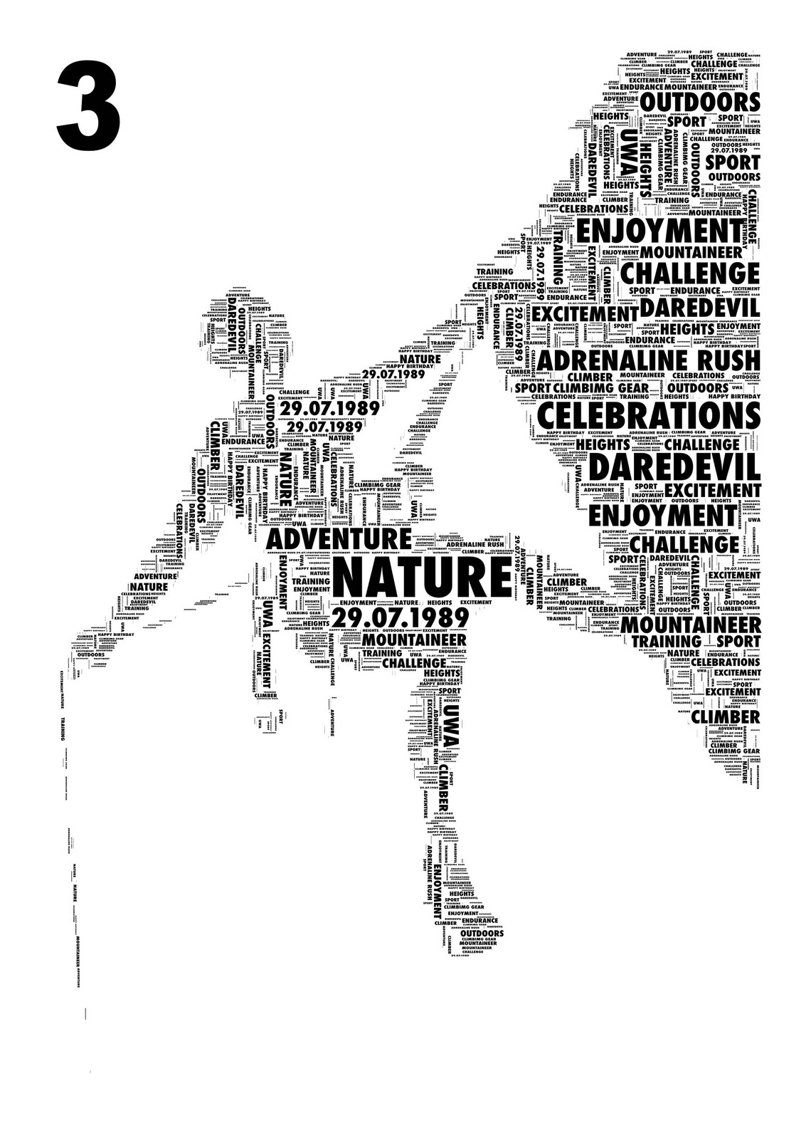 Climber Personalised Word Art Print. 3 Variations. FREE UK Etsy