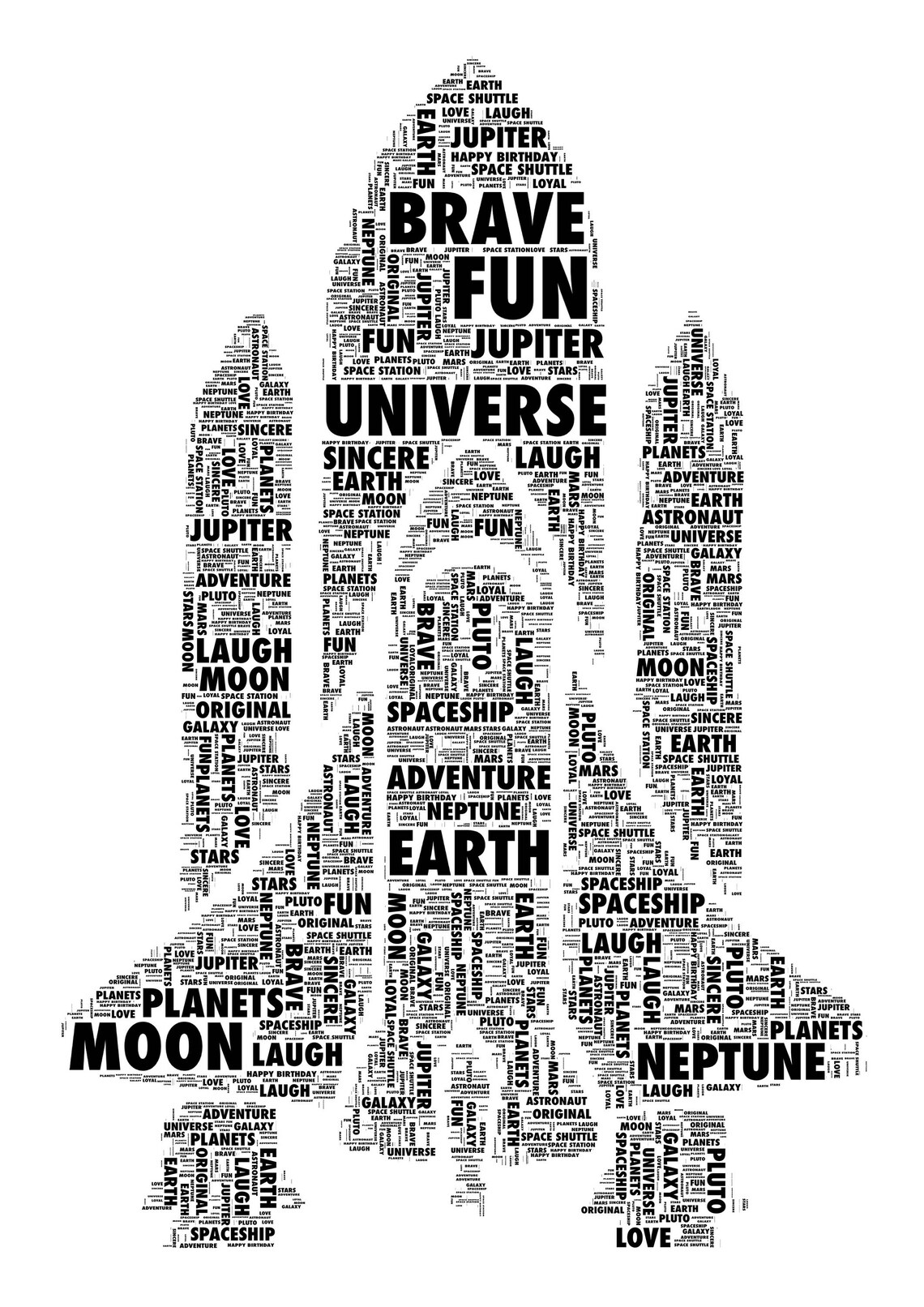 Space Shuttle/ Spaceship Word Art Print Unique gift for Adult Etsy