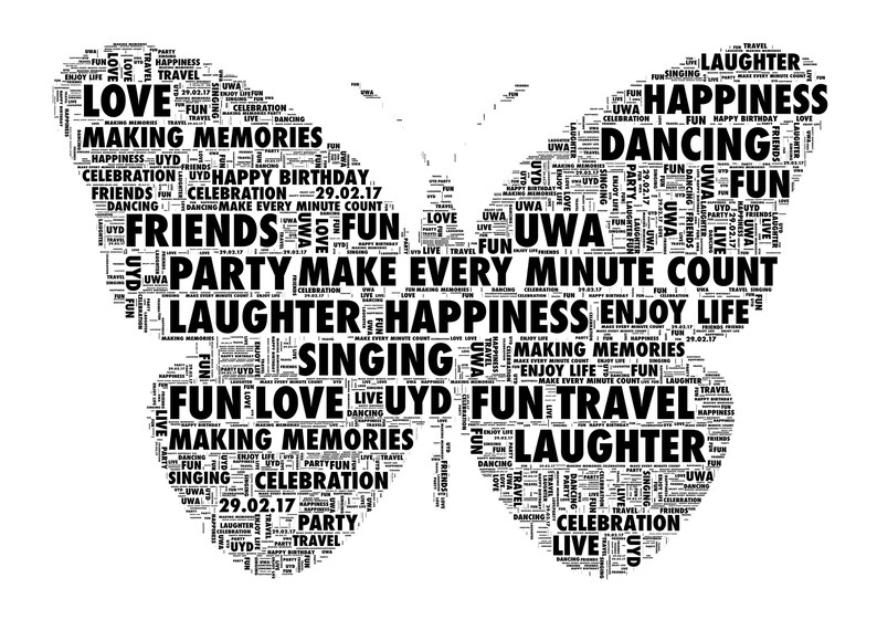 Personalised Butterfly Word Art Print. FREE UK P&P. | Etsy UK
