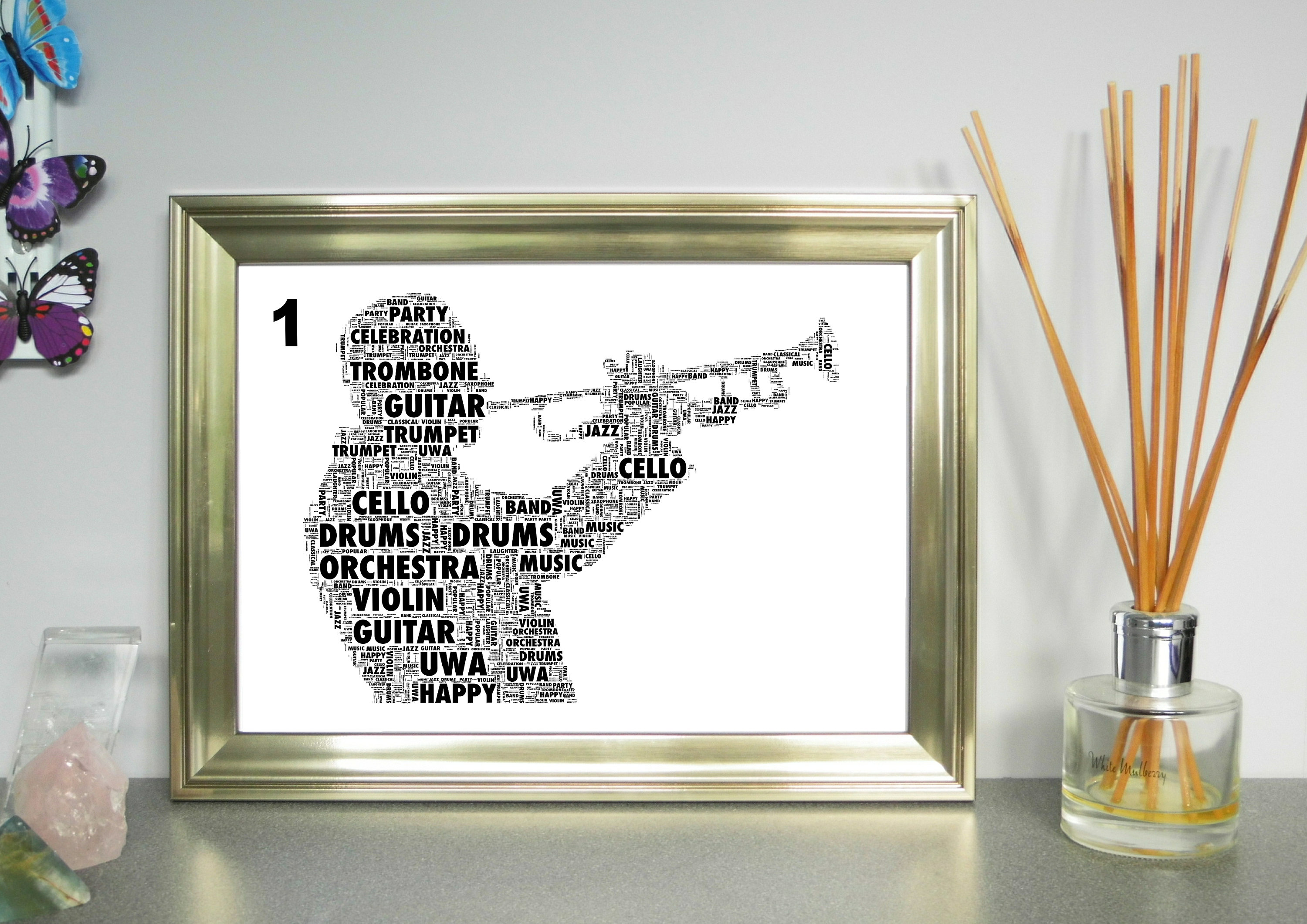 Trumpet Player Personalised Word Art Print. FREE UK P&P. Music Etsy