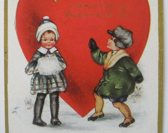 Valentine's Day Vintage Post Card - Why Not Mistletoe on Valentine's Day? - Whitney Made - Used - 1900s