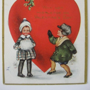 Valentine&#39;s Day Vintage Post Card - Why Not Mistletoe on Valentine&#39;s Day? - Whitney Made - Used - 1900s