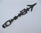 Antique 1890s Ornate Cast Iron Weathervane Arrow - Farmhouse Barn - Architectural Primitive Decor