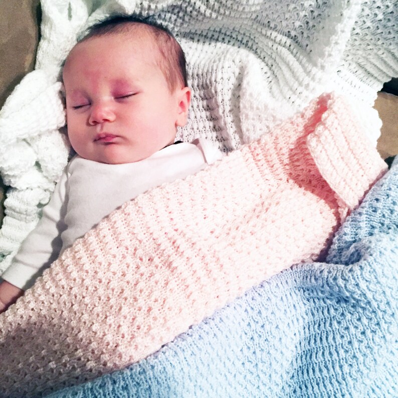 Soft as a cloud knitted crib size cotton baby blanket Etsy