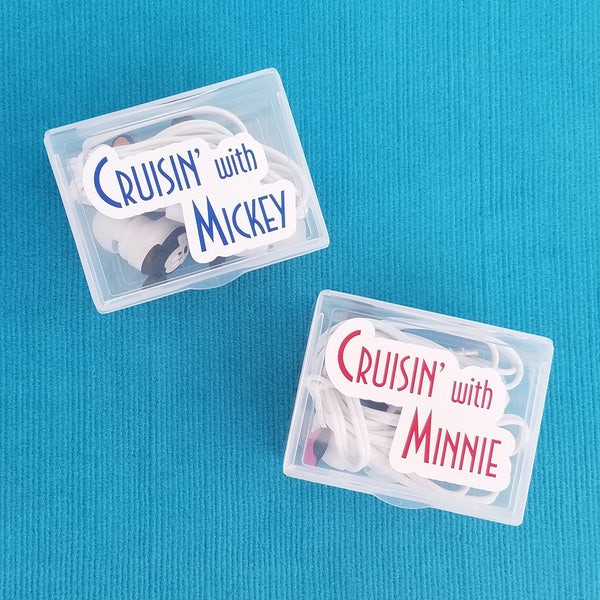 Cruisin' with Mickey - Cruisin' with Minnie-  Earbuds & Case - Fish Extender Gift - Earphones - Disney Cruise FE Gift