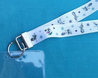 Disney KTTW Card Holder/Lanyard  - Frozen - Olaf - Do you wanna build a snowman?! - Non-scratchy - Child or Adult