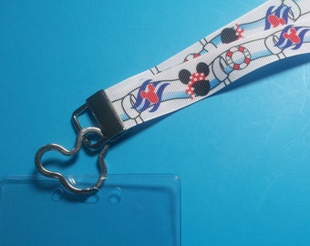 Disney Lanyard  - for KTTW Card - Disney Cruise - DCL - Pirate Mickey - Aquaduck - Non-scratchy - Child or Adult - ID Holder