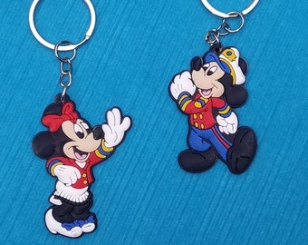 Captain Mickey and Minnie Keychain - Disney Cruise Gift