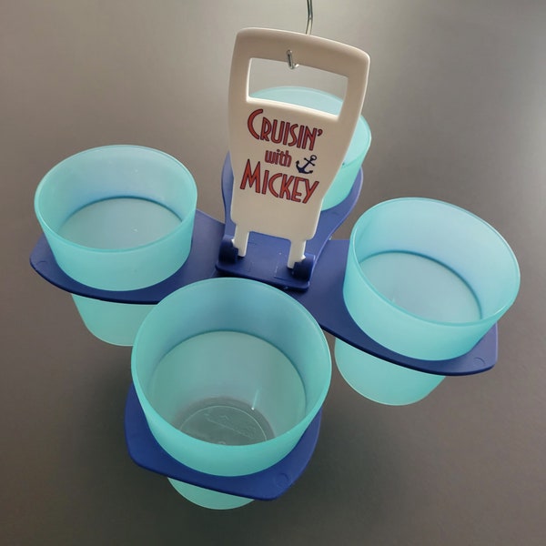 Cruise Beverage Carrier - Cruisin' with Mickey or Seas the Day - CarryAround Cup Carrier - Reusable - Fish Extender Gift - DCL