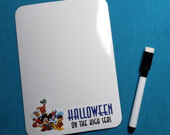 Disney Cruise - DCL - Halloween on the High Seas Memo Board - White Board - 5&quot; x 7&quot; Dry Erase Board - Cruise Door Sized - Fish Extender Gift